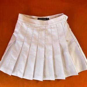 American Apparel White Pleated Tennis Skirt